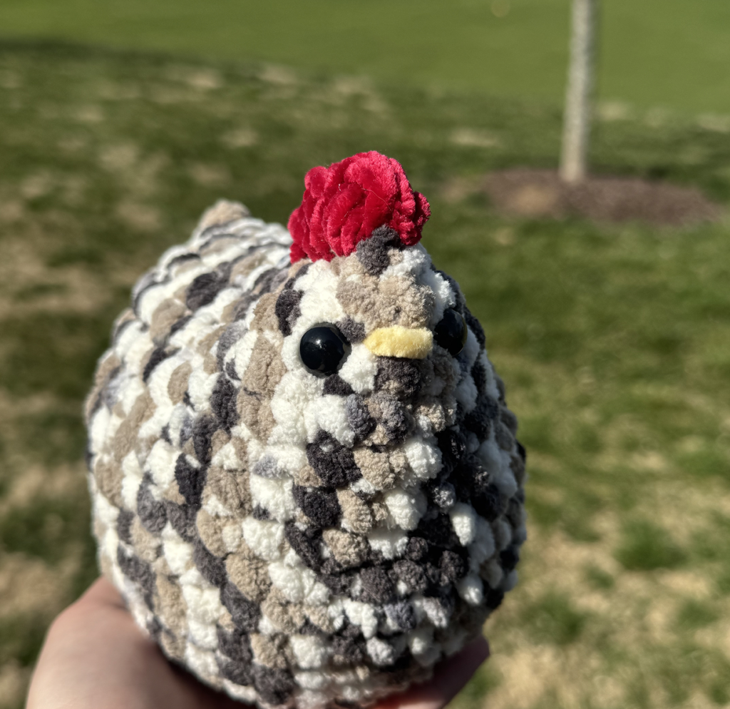 Speckled crochet chicken